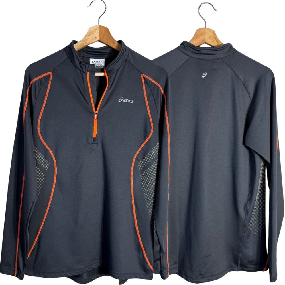 Asics 1/4 Zip Pullover Jacket Women's Medium Gray Active Outdoor Workout Running